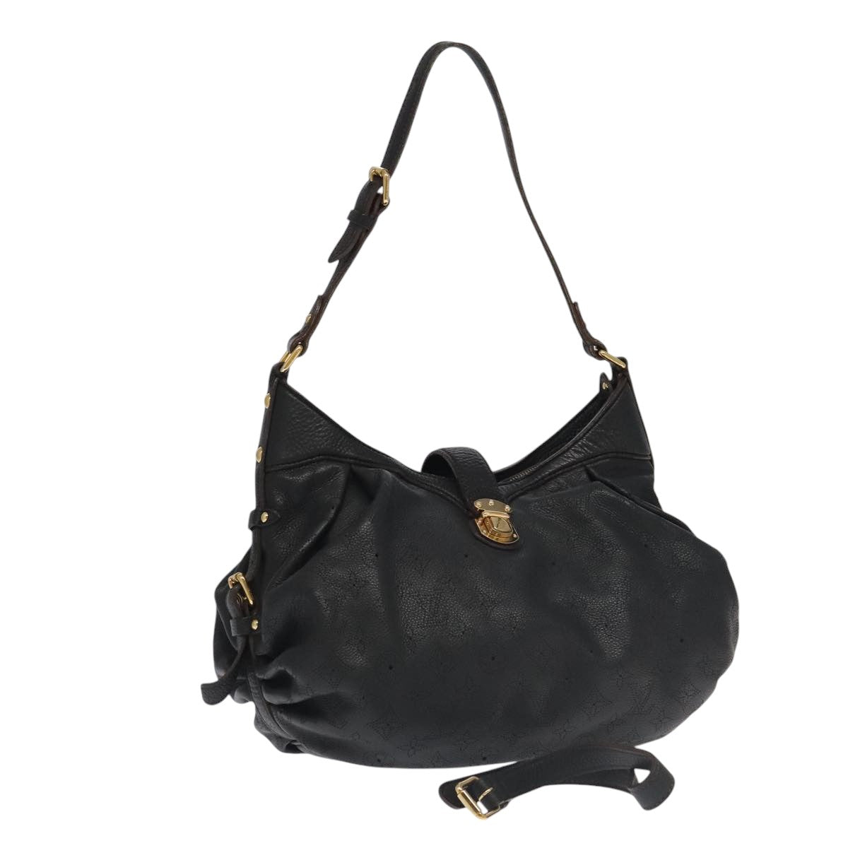 LOUIS VUITTON Monogram Mahina XS Shoulder Bag Black M95660 LV 104802