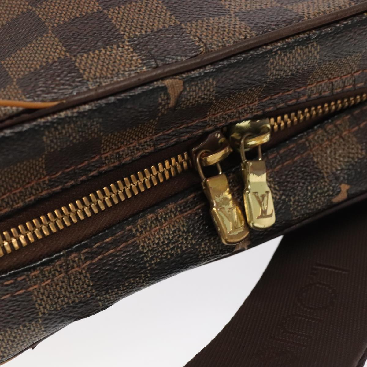 LOUIS VUITTON Damier Ebene Olaf PM Shoulder Bag N41442 LV 104827