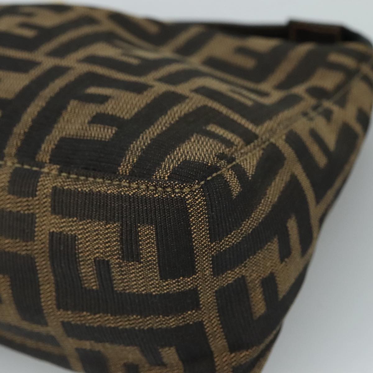 FENDI Zucca Canvas Hand Bag Brown 104859