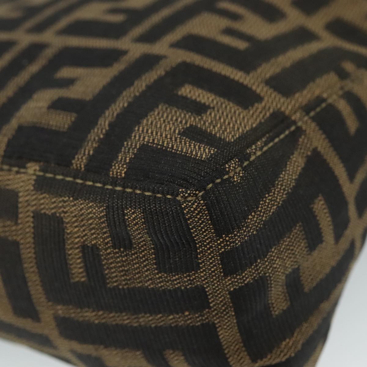 FENDI Zucca Canvas Hand Bag Brown 104859