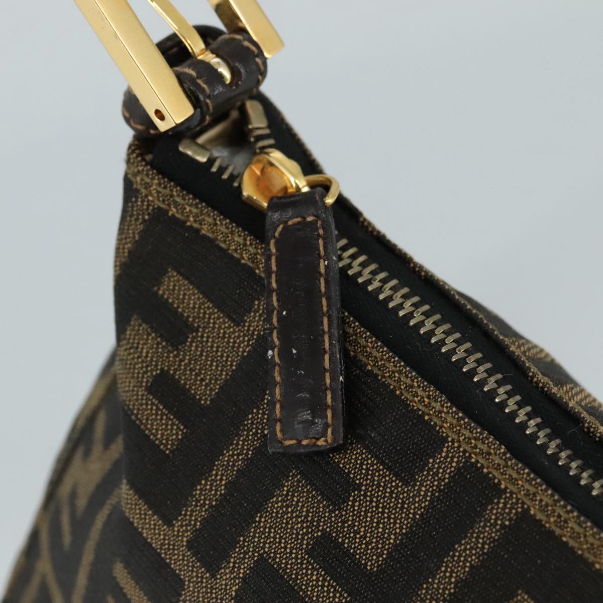FENDI Zucca Canvas Hand Bag Brown 104859