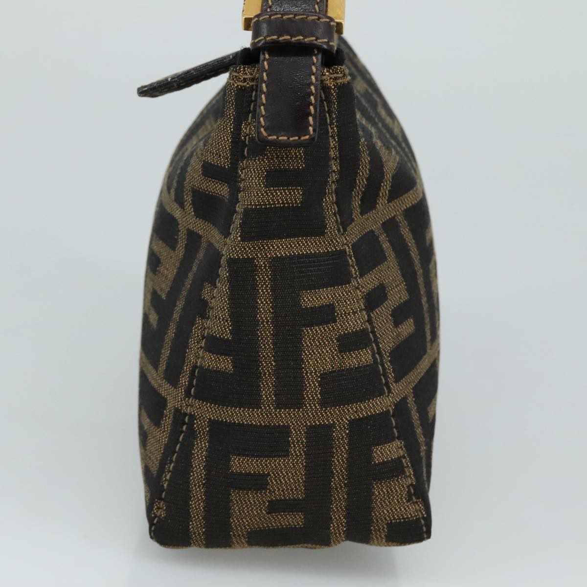 FENDI Zucca Canvas Hand Bag Brown 104859