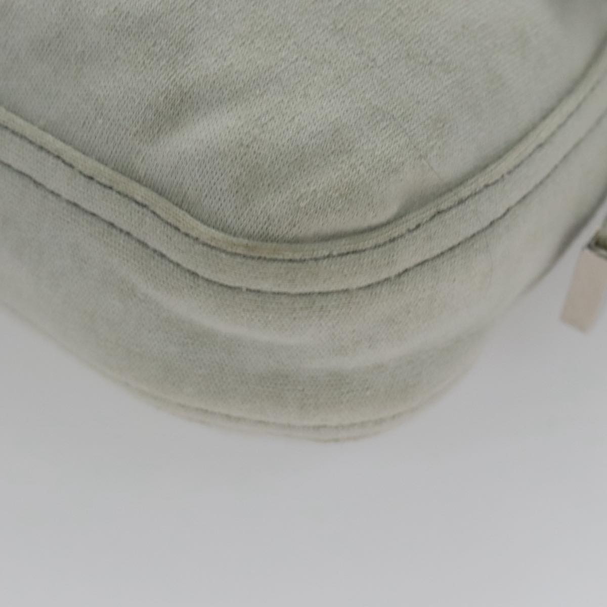 FENDI Mamma Baguette Shoulder Bag Cotton Gray Silver 104866