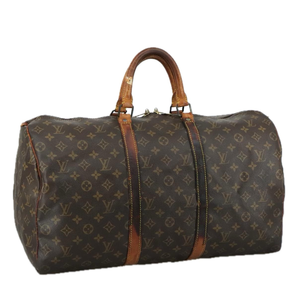 LOUIS VUITTON Monogram Keepall 50 Boston Bag M41426 LV 104906