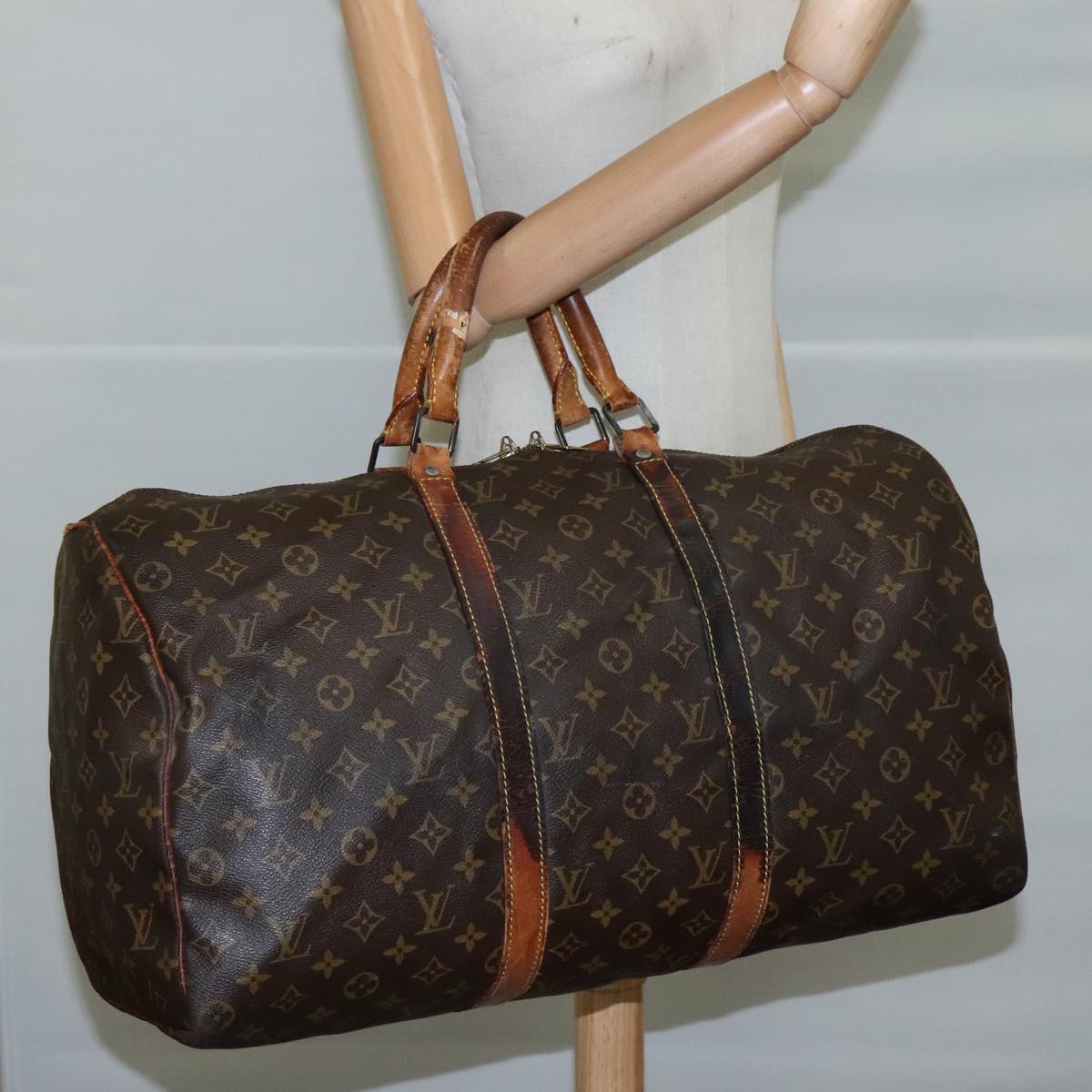 LOUIS VUITTON Monogram Keepall 50 Boston Bag M41426 LV 104906