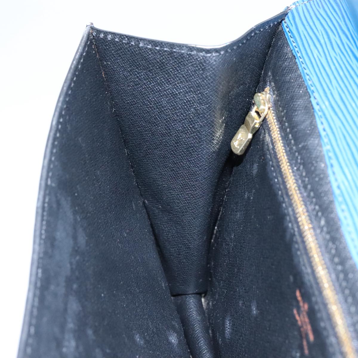 LOUIS VUITTON Epi Montaigne 27 Clutch Bag Blue M52655 LV 104922
