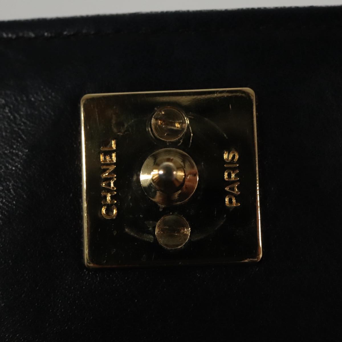 CHANEL Matelasse Chain Shoulder Bag Lamb Skin Black CC 104999