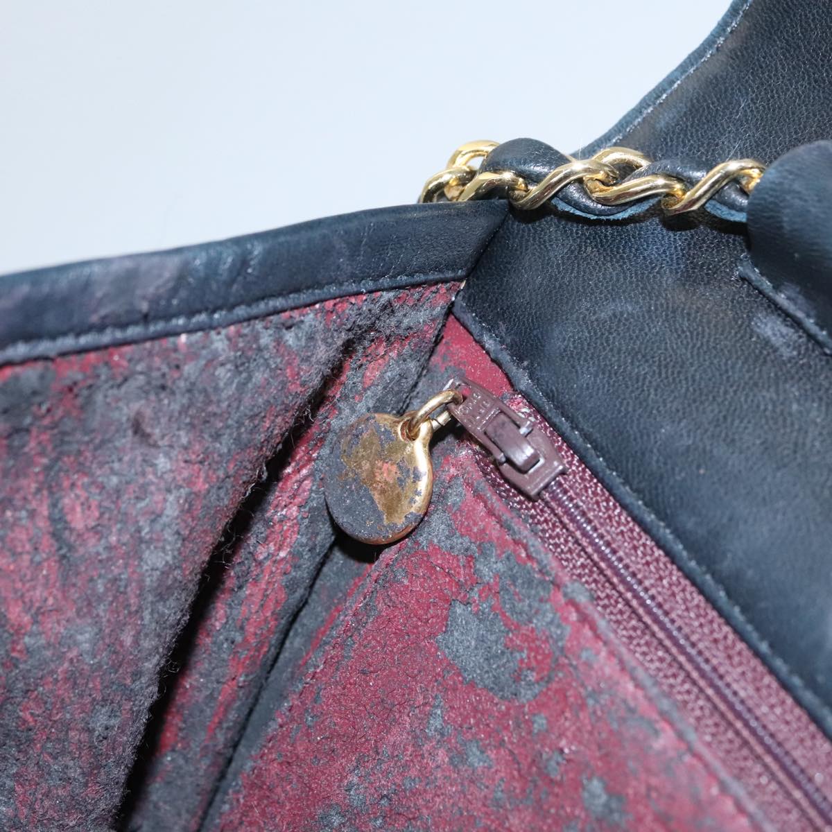 CHANEL Matelasse Chain Shoulder Bag Lamb Skin Black CC 104999