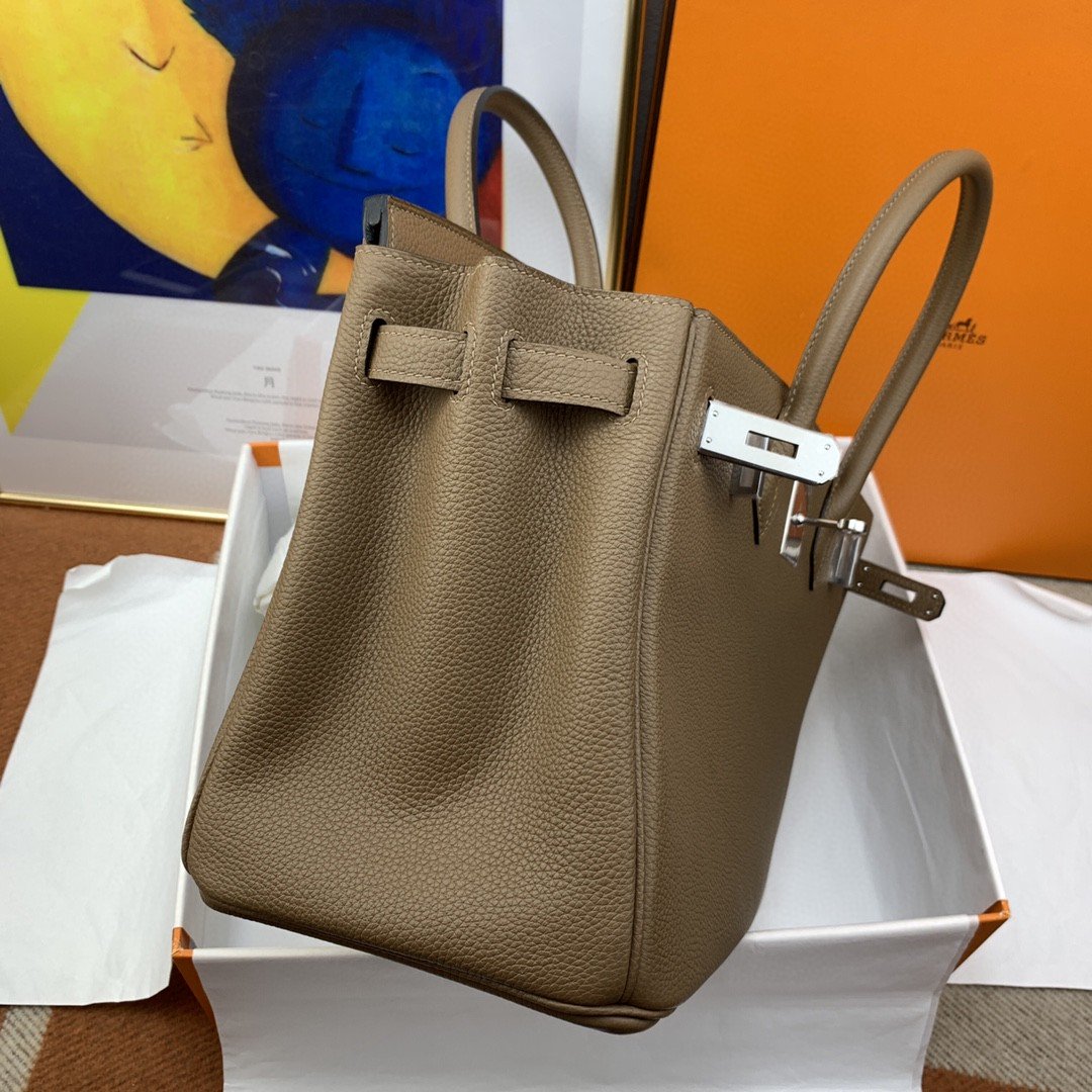 GLAMI Birkin 30 Togo Etoupe Bag Silver Hardware For Women, WomenÃ¢â‚¬â„¢s Handbags 11.8in/30cm