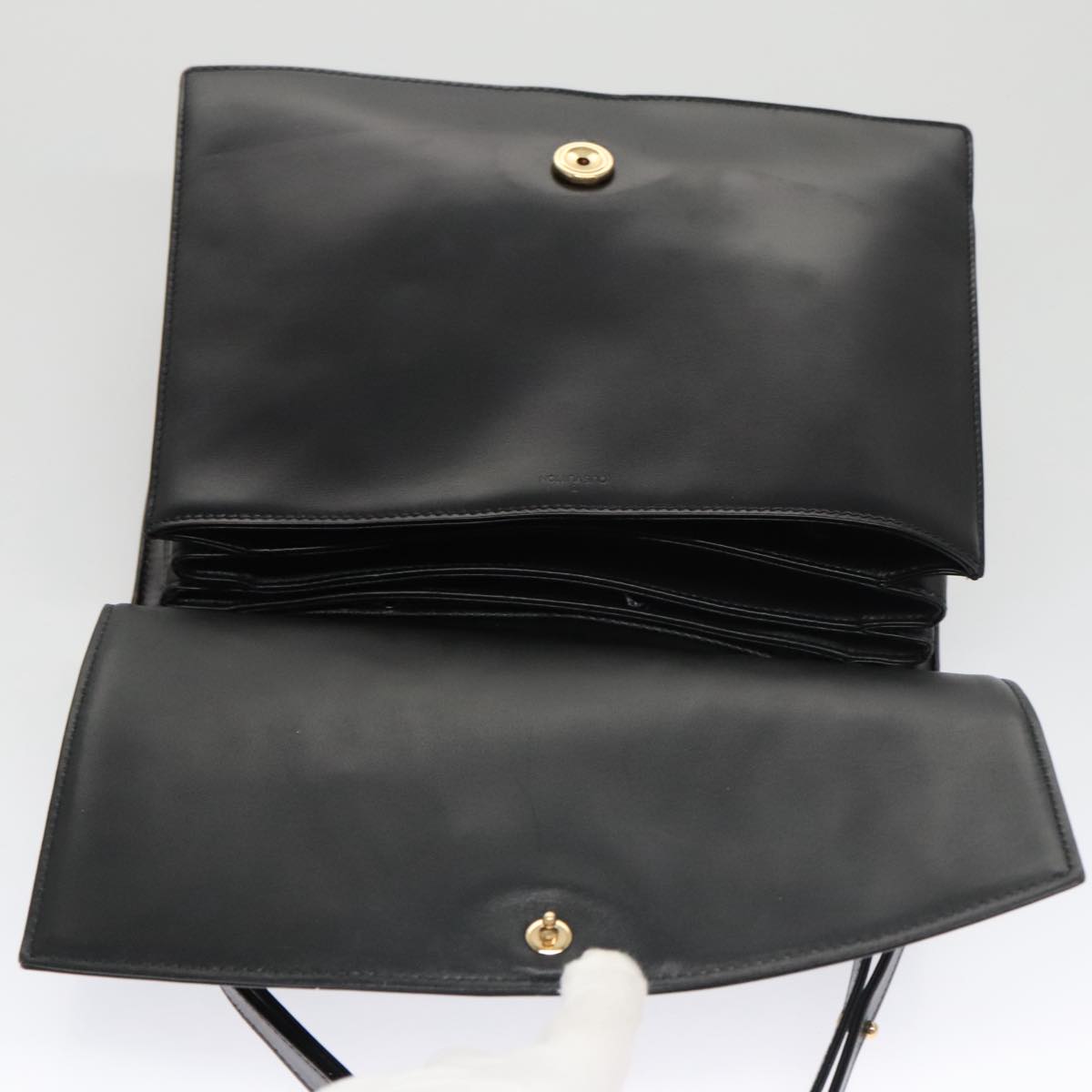 LOUIS VUITTON Opera Line Delph Shoulder Bag Leather Black M63932 LV 105118