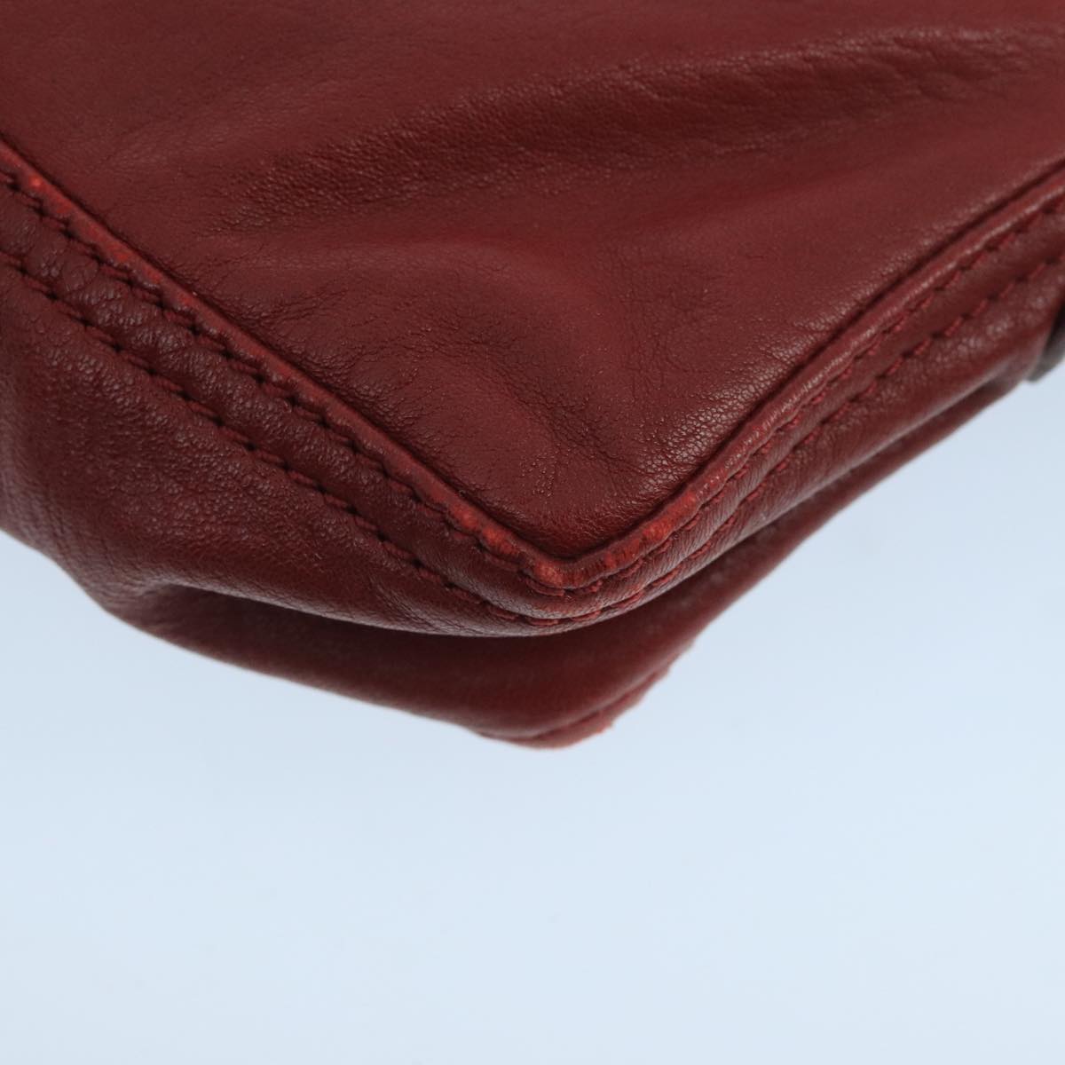 FENDI Shoulder Bag Leather Red Gold 105129