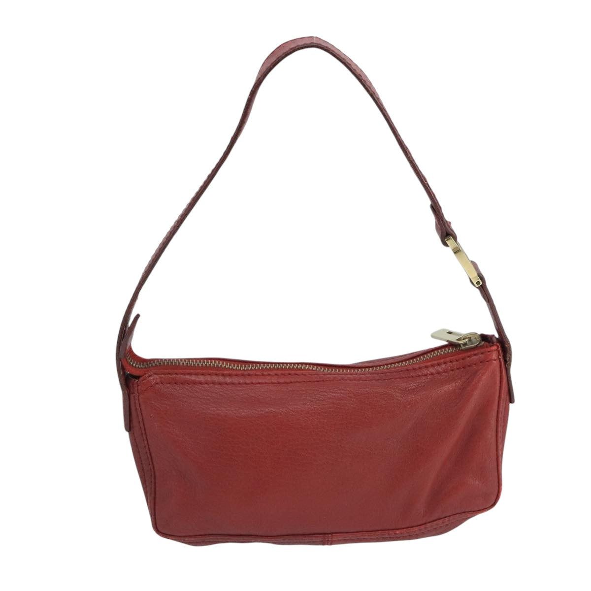 FENDI Shoulder Bag Leather Red Gold 105129