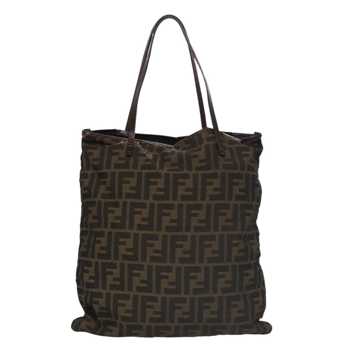 FENDI Zucca Canvas Tote Bag Brown Black 105206