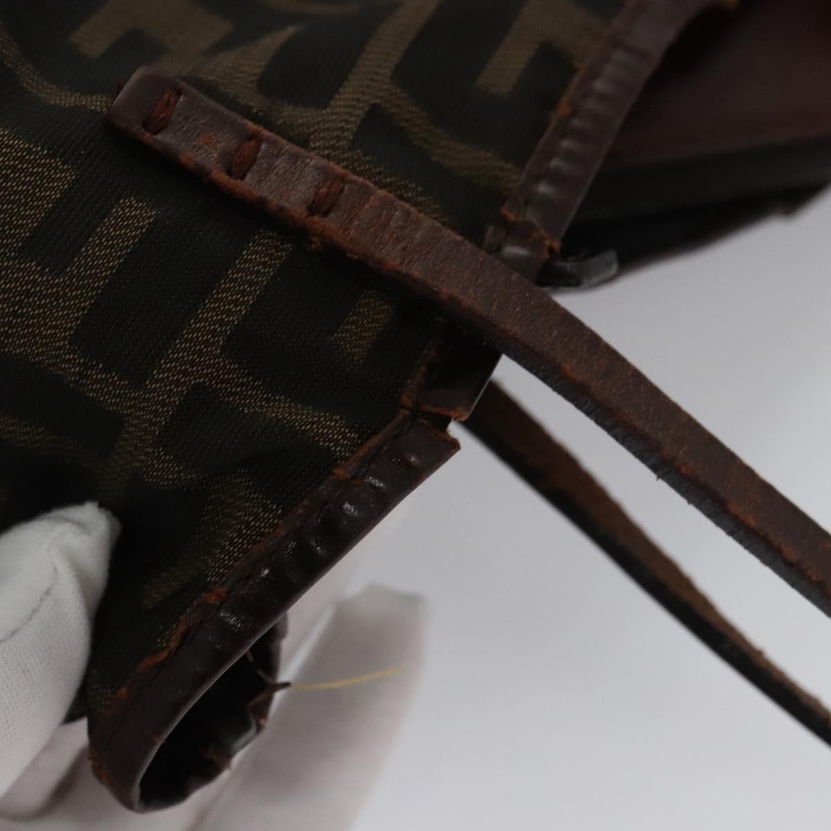 FENDI Zucca Canvas Tote Bag Brown Black 105206