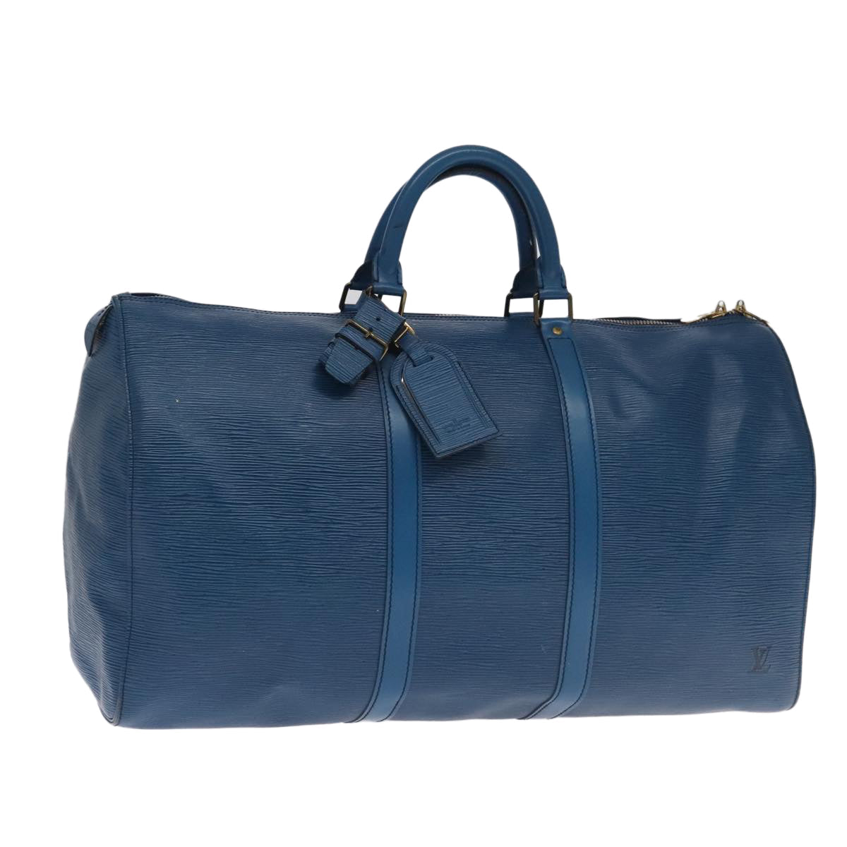 LOUIS VUITTON Epi Keepall 50 Boston Bag Blue M42965 LV 105218