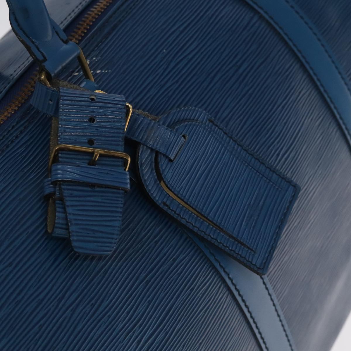 LOUIS VUITTON Epi Keepall 50 Boston Bag Blue M42965 LV 105218