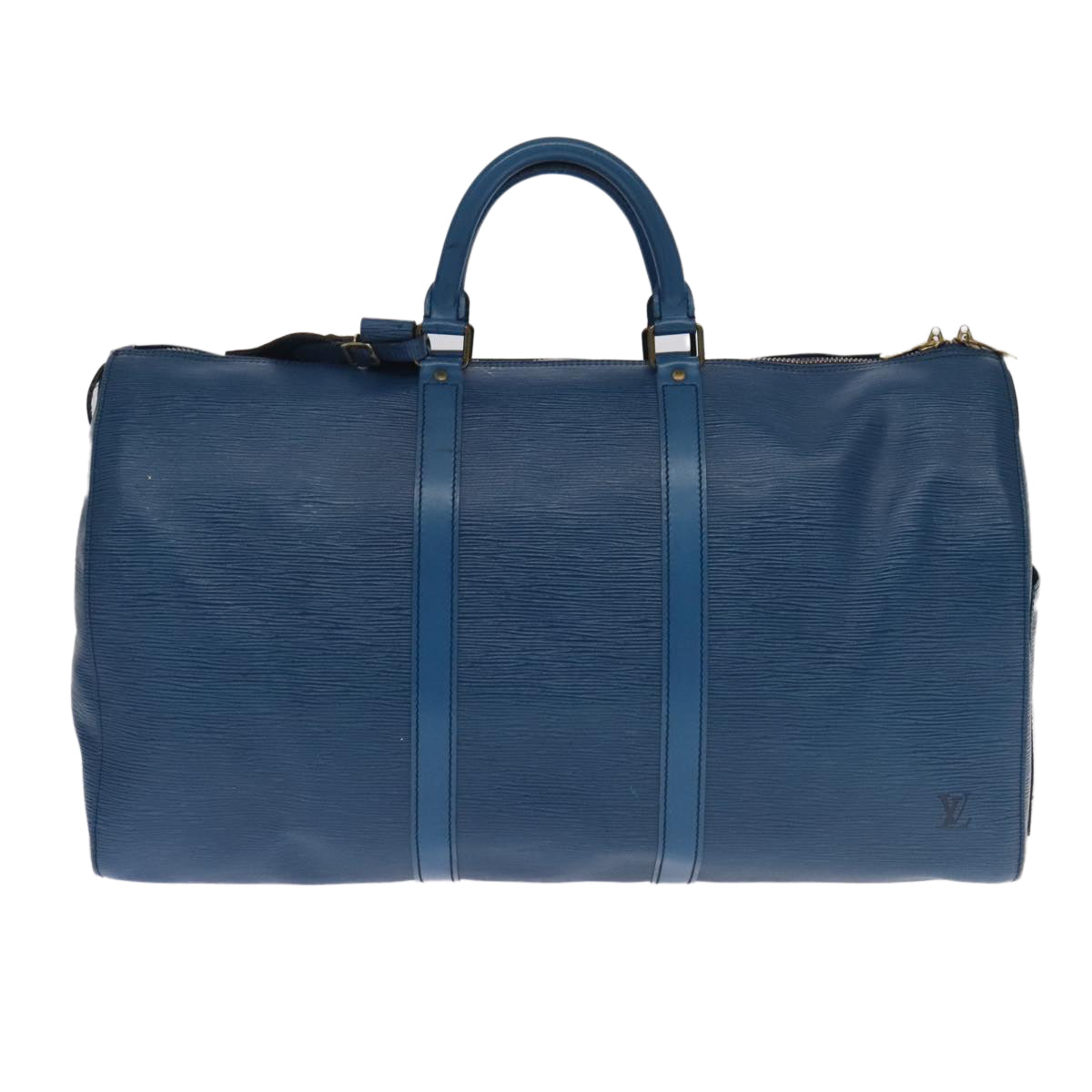 LOUIS VUITTON Epi Keepall 50 Boston Bag Blue M42965 LV 105218