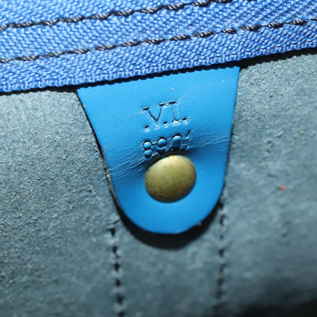 LOUIS VUITTON Epi Keepall 50 Boston Bag Blue M42965 LV 105218