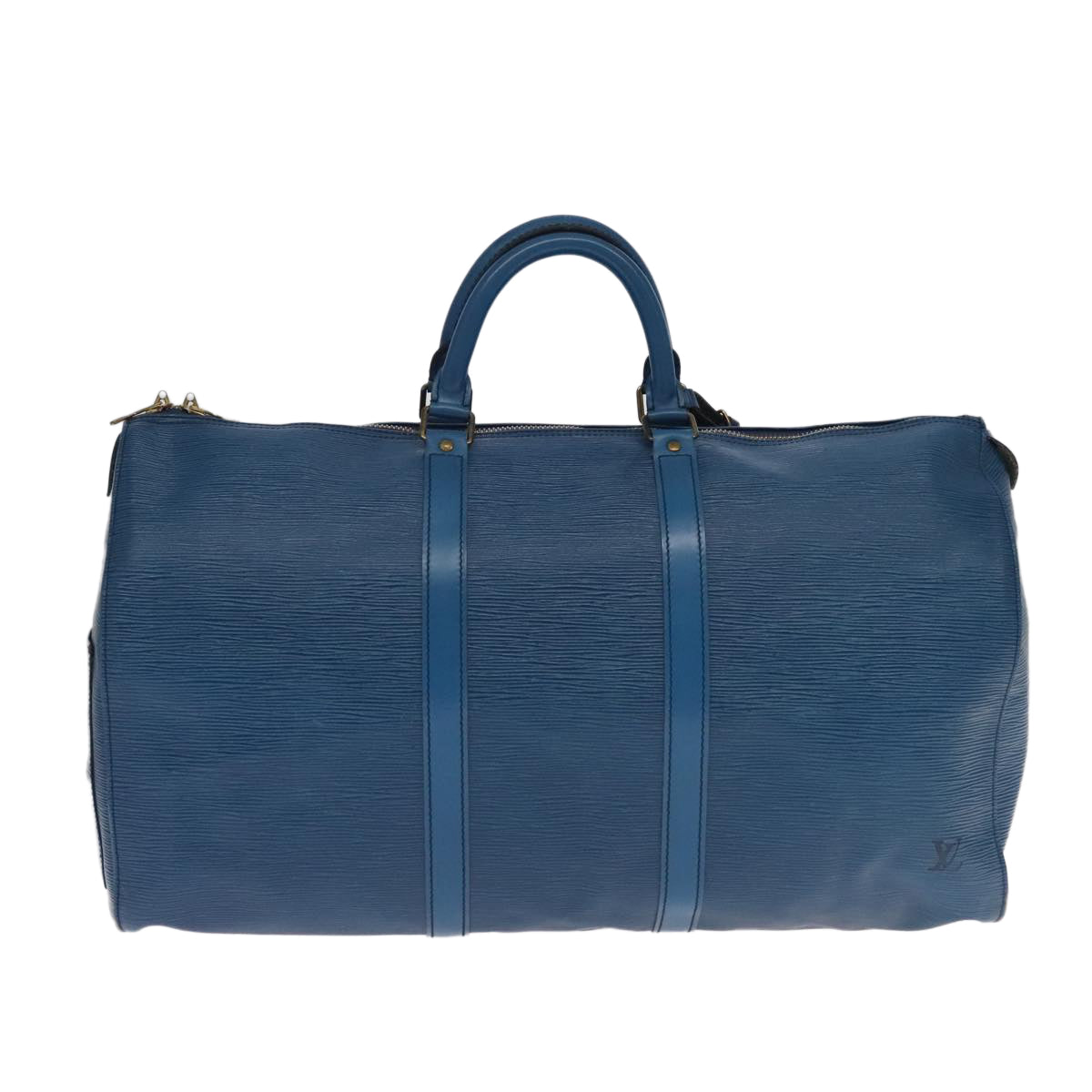 LOUIS VUITTON Epi Keepall 50 Boston Bag Blue M42965 LV 105218