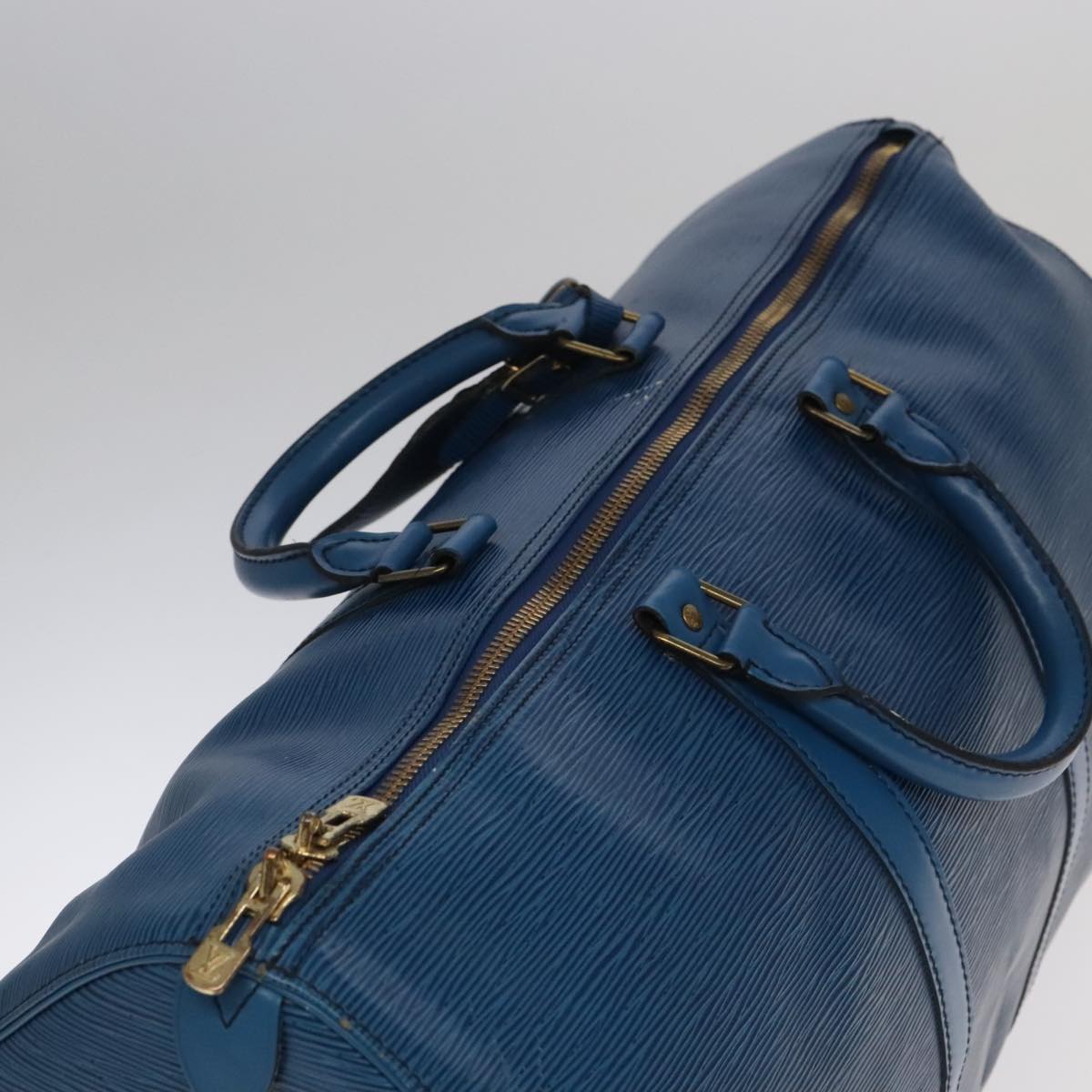 LOUIS VUITTON Epi Keepall 50 Boston Bag Blue M42965 LV 105218
