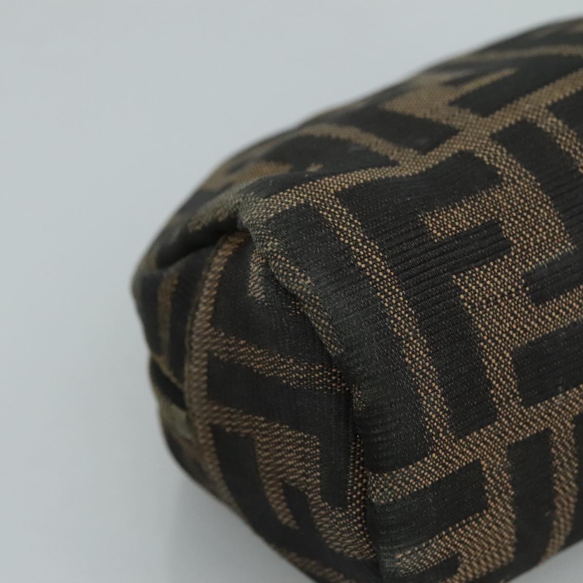 FENDI Zucca Canvas Pouch Brown Black Gold 105658
