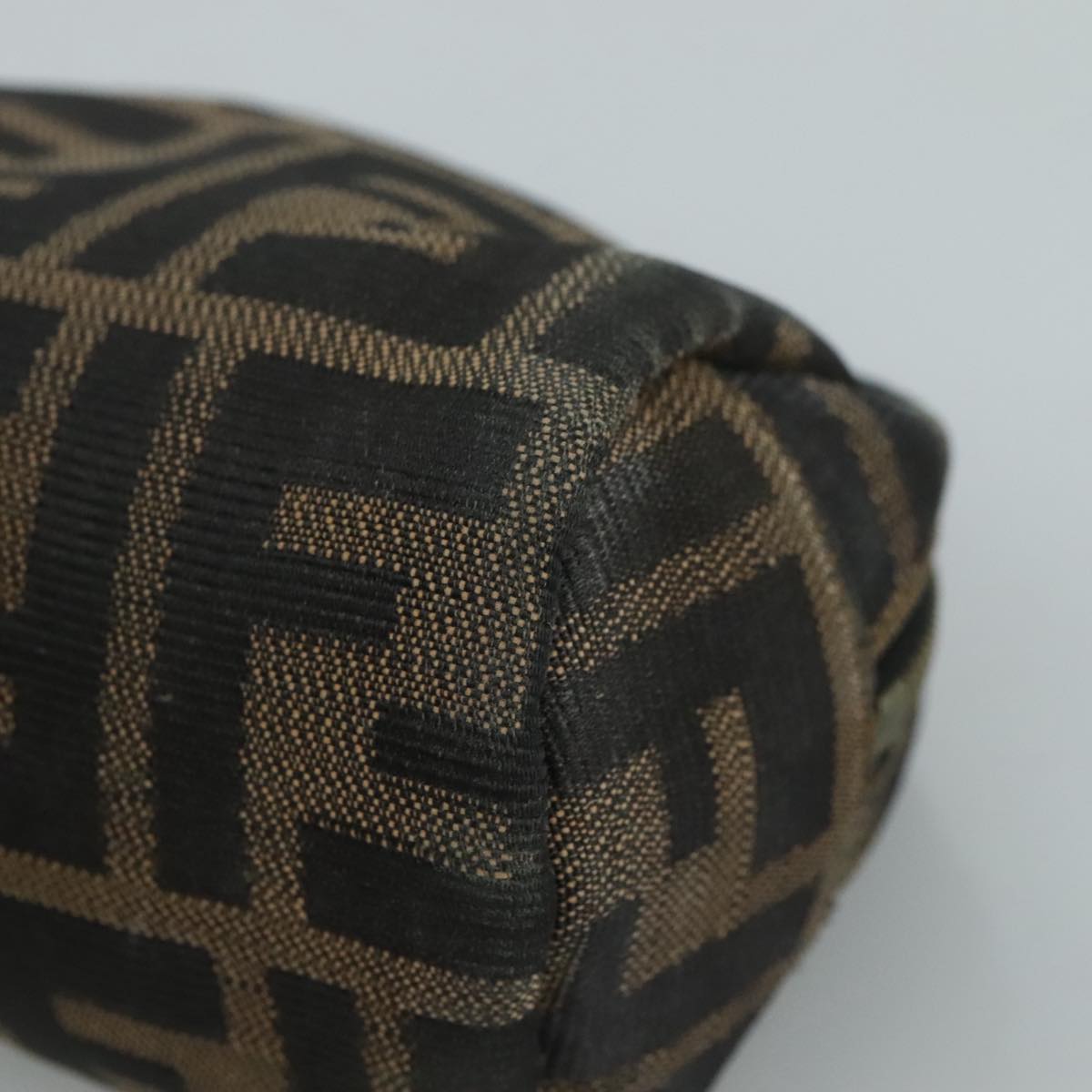 FENDI Zucca Canvas Pouch Brown Black Gold 105658