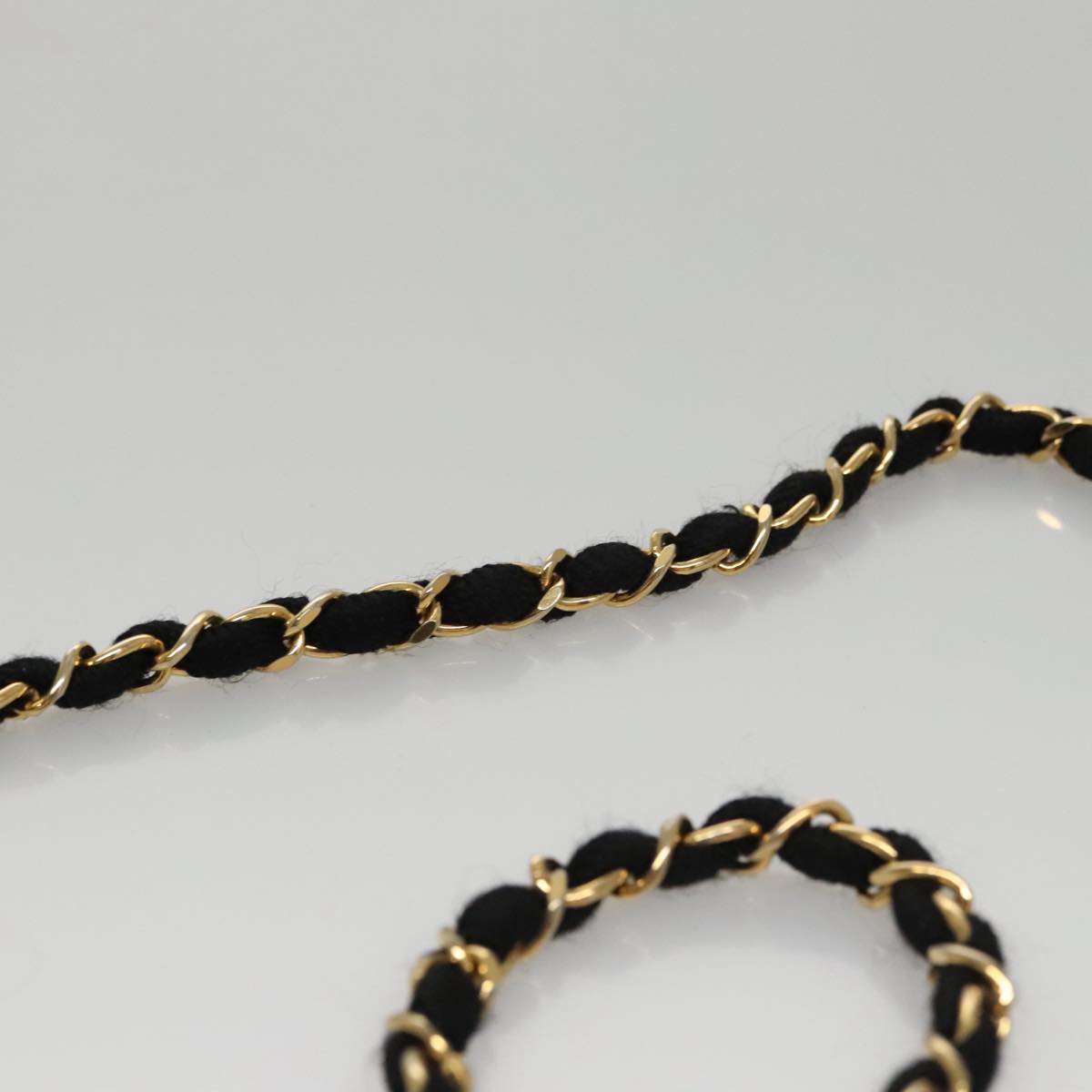 CHANEL Matelasse Chain Shoulder Bag Velor Black Gold CC 105662