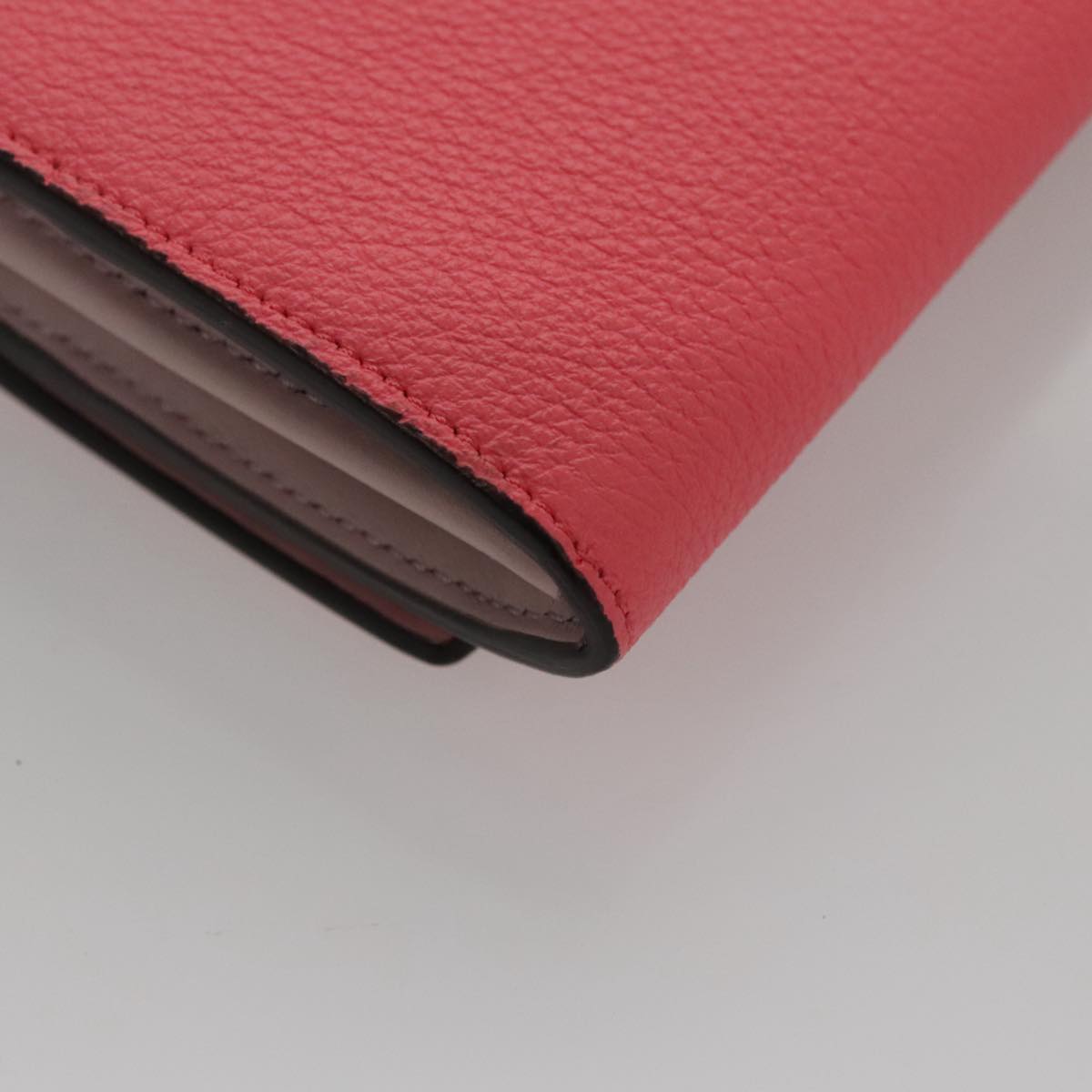 FENDI Peek A Boo Long Wallet Leather Pink 8M0427 105907