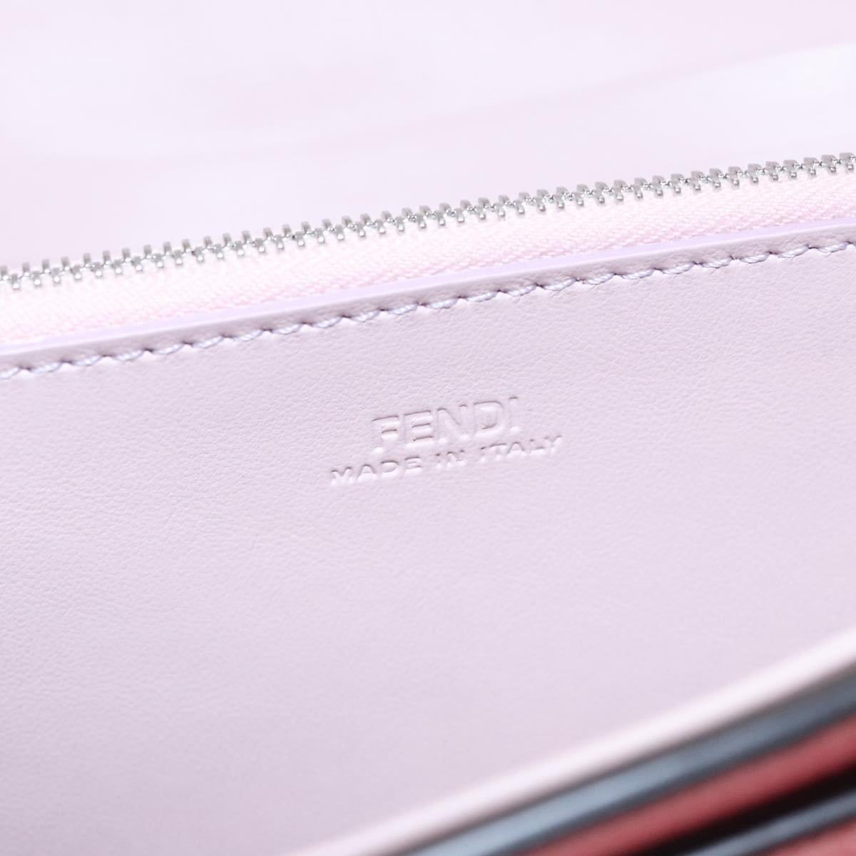 FENDI Peek A Boo Long Wallet Leather Pink 8M0427 105907