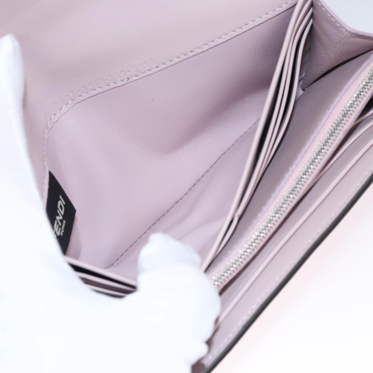 FENDI Peek A Boo Long Wallet Leather Pink 8M0427 105907
