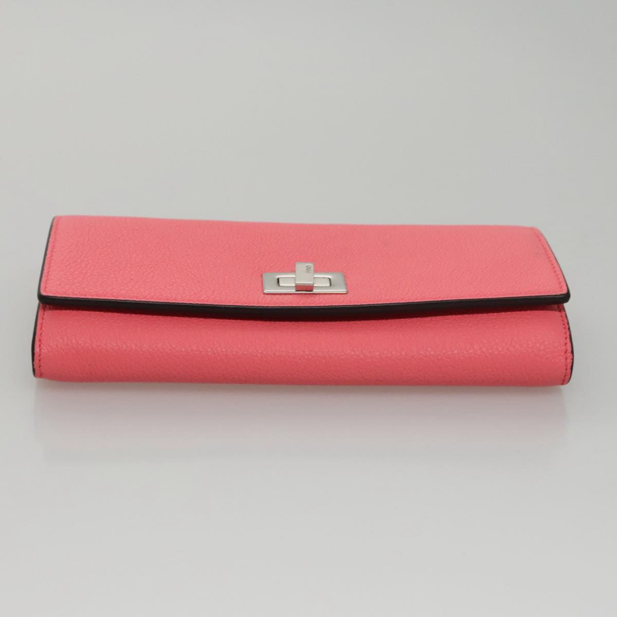 FENDI Peek A Boo Long Wallet Leather Pink 8M0427 105907