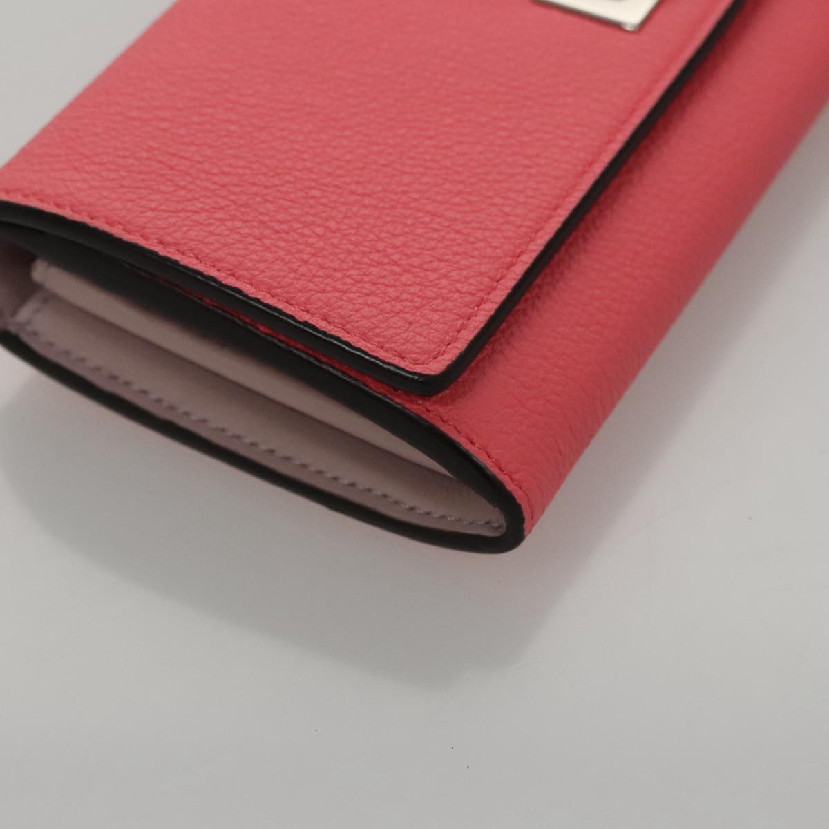 FENDI Peek A Boo Long Wallet Leather Pink 8M0427 105907