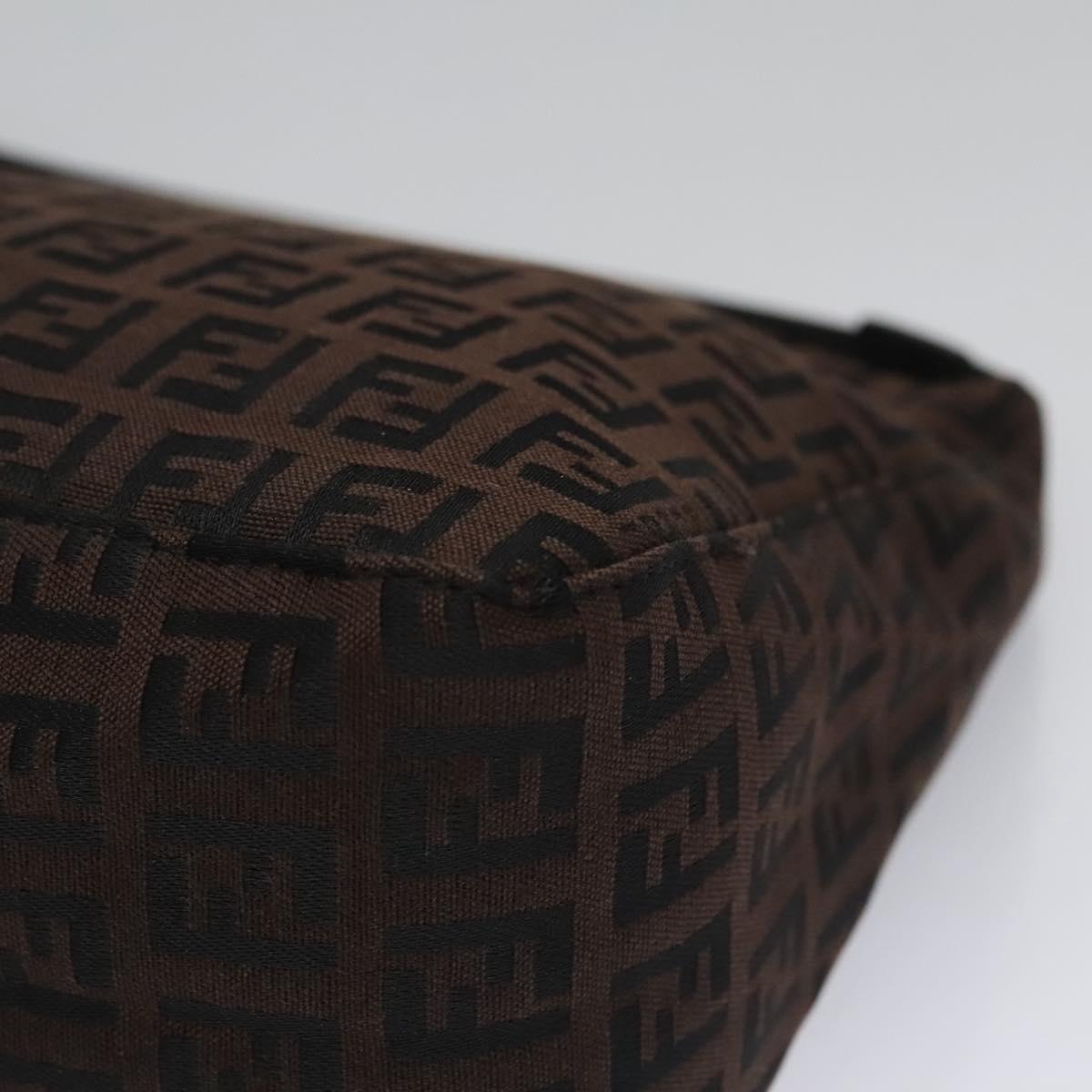 FENDI Zucchino Canvas Pouch Brown 105942