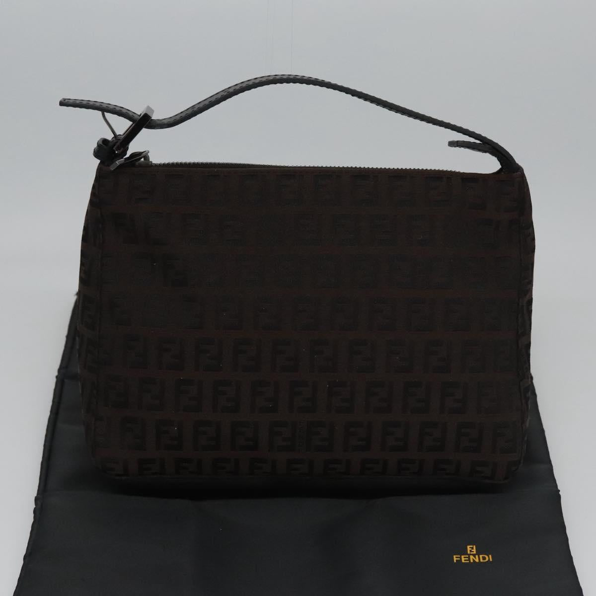 FENDI Zucchino Canvas Pouch Brown 105942