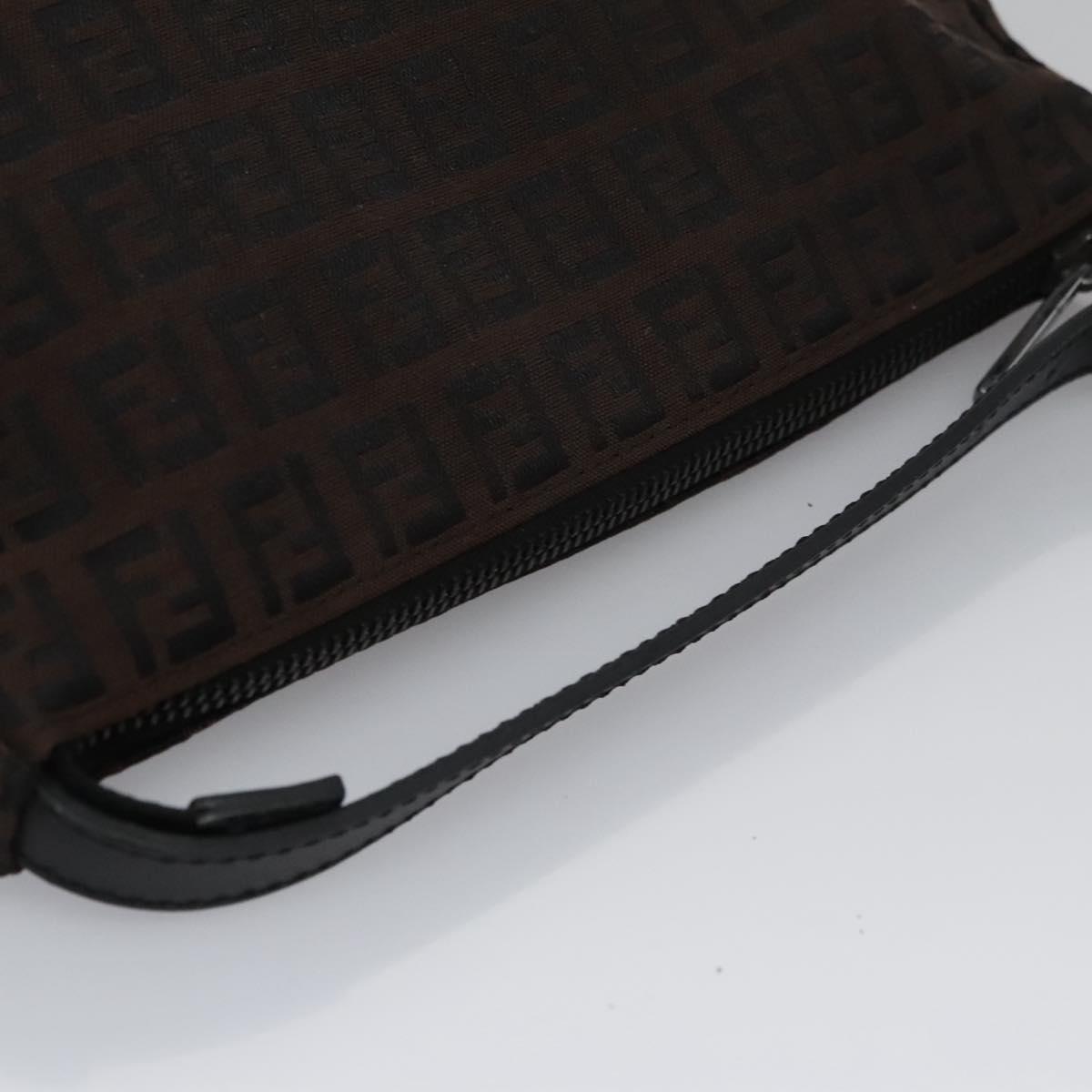 FENDI Zucchino Canvas Pouch Brown 105942