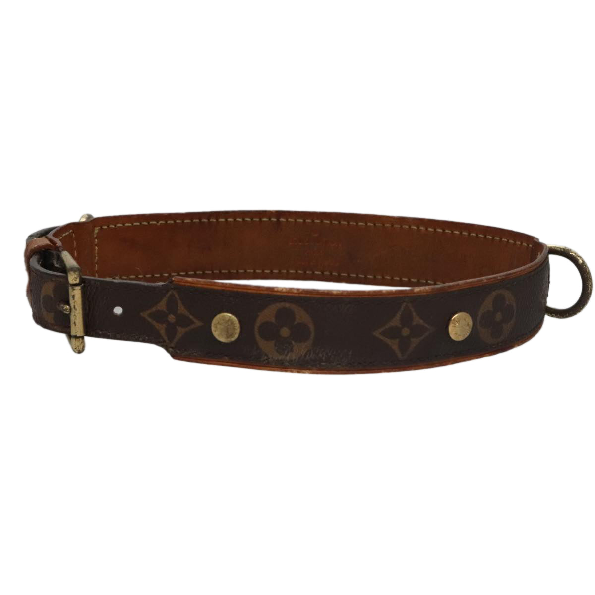 LOUIS VUITTON Monogram Less Baxter MM Collier Baxter Dog Leash 2Set 106173