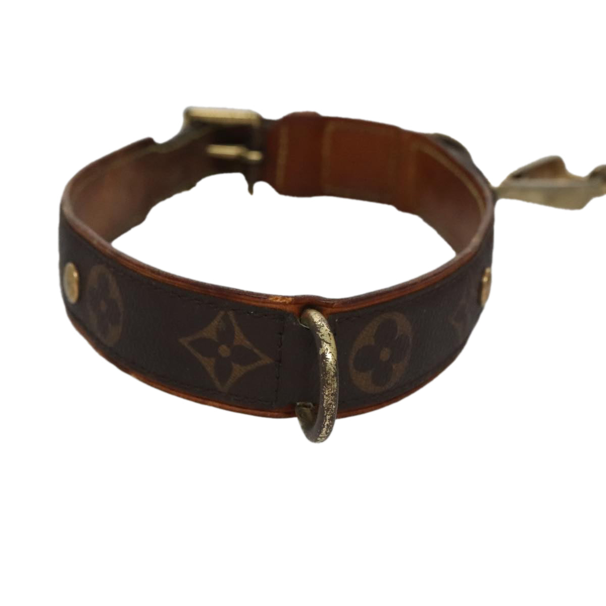 LOUIS VUITTON Monogram Less Baxter MM Collier Baxter Dog Leash 2Set 106173