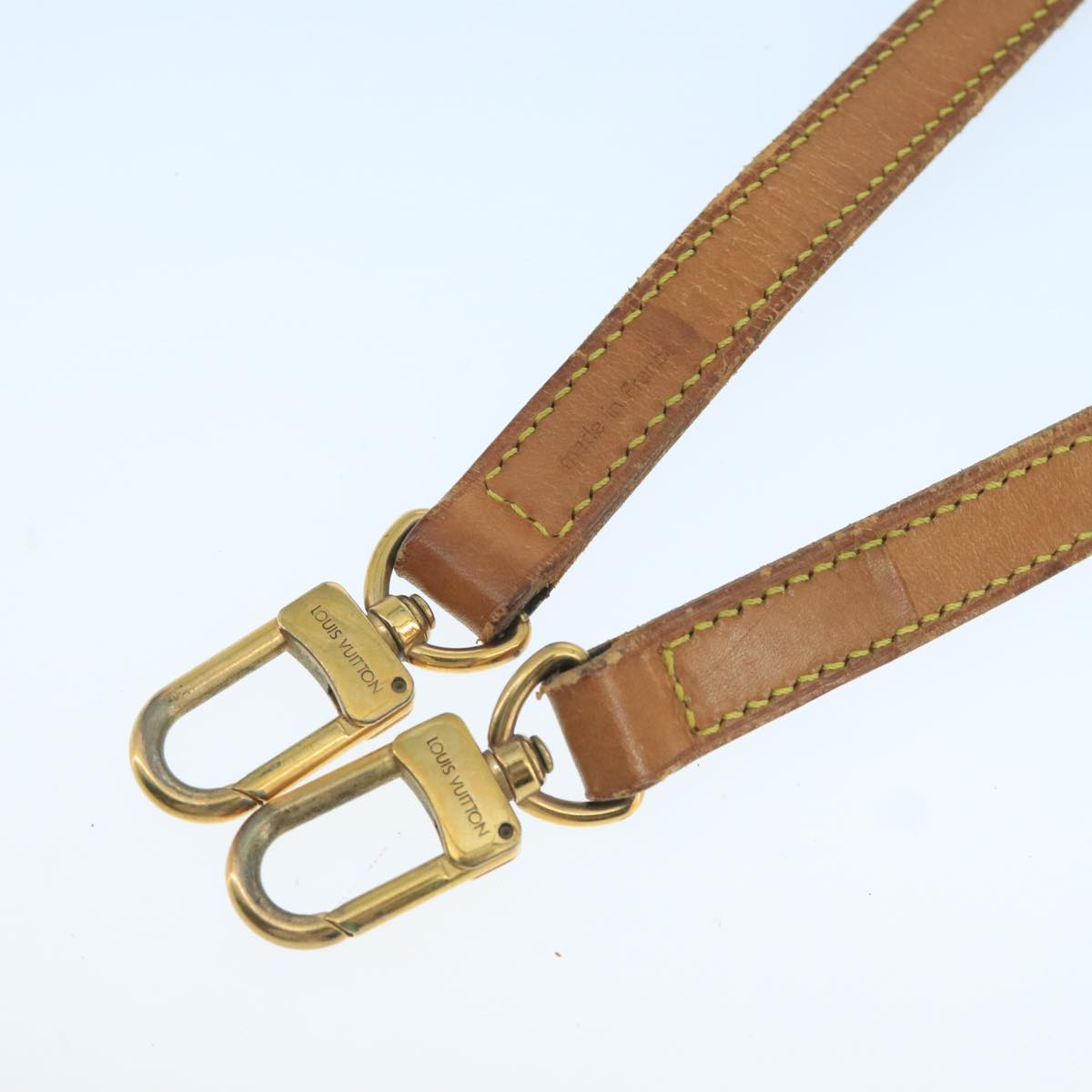 LOUIS VUITTON Shoulder Strap Leather 44.1"" Beige LV 106176