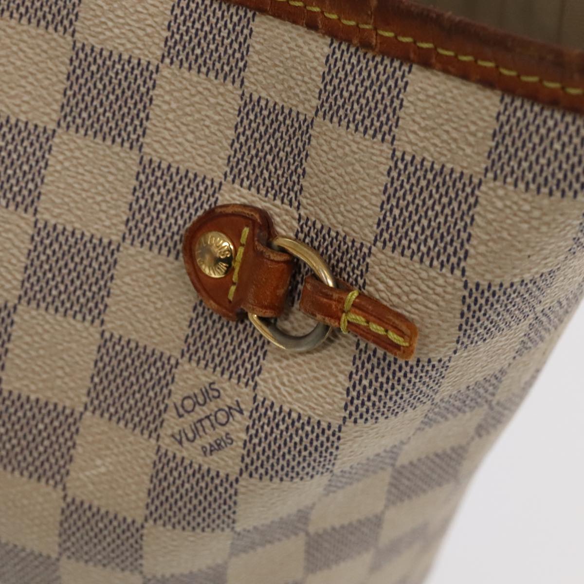 LOUIS VUITTON Damier Azur Neverfull MM Tote Bag N51107 LV 106282