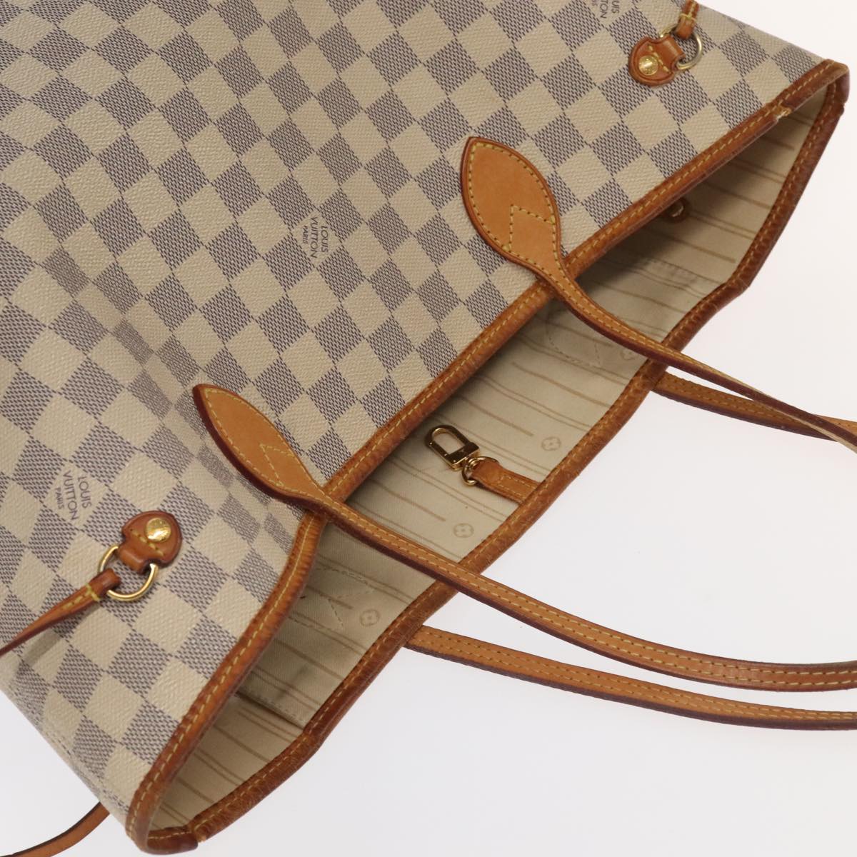 LOUIS VUITTON Damier Azur Neverfull MM Tote Bag N51107 LV 106282