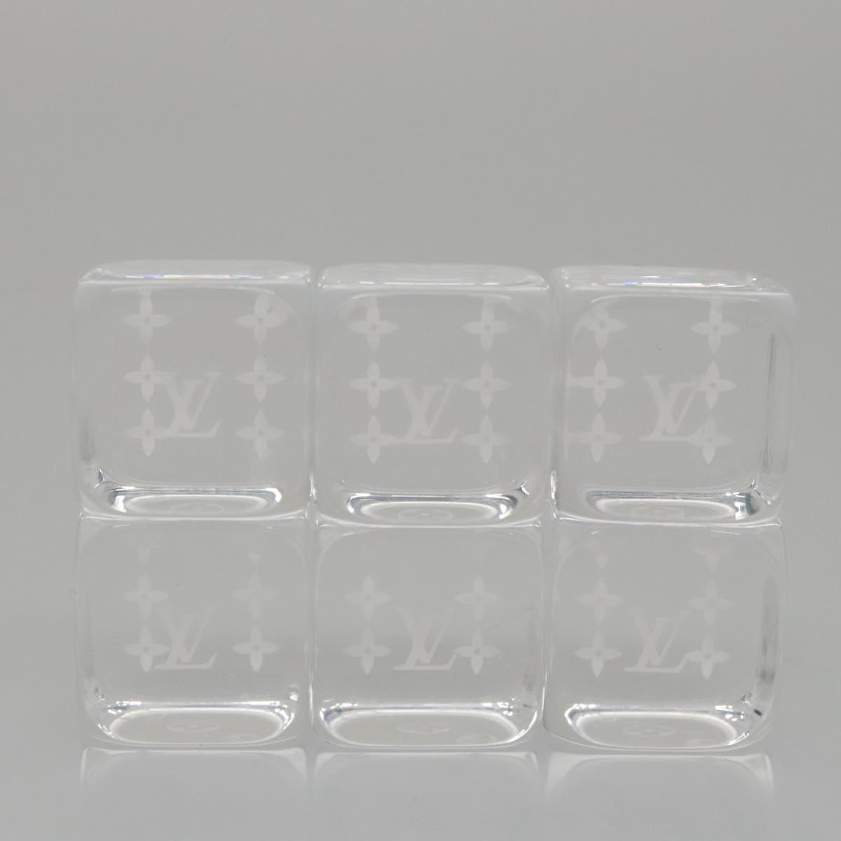 LOUIS VUITTON Dice Paper weight Clear LV 106287
