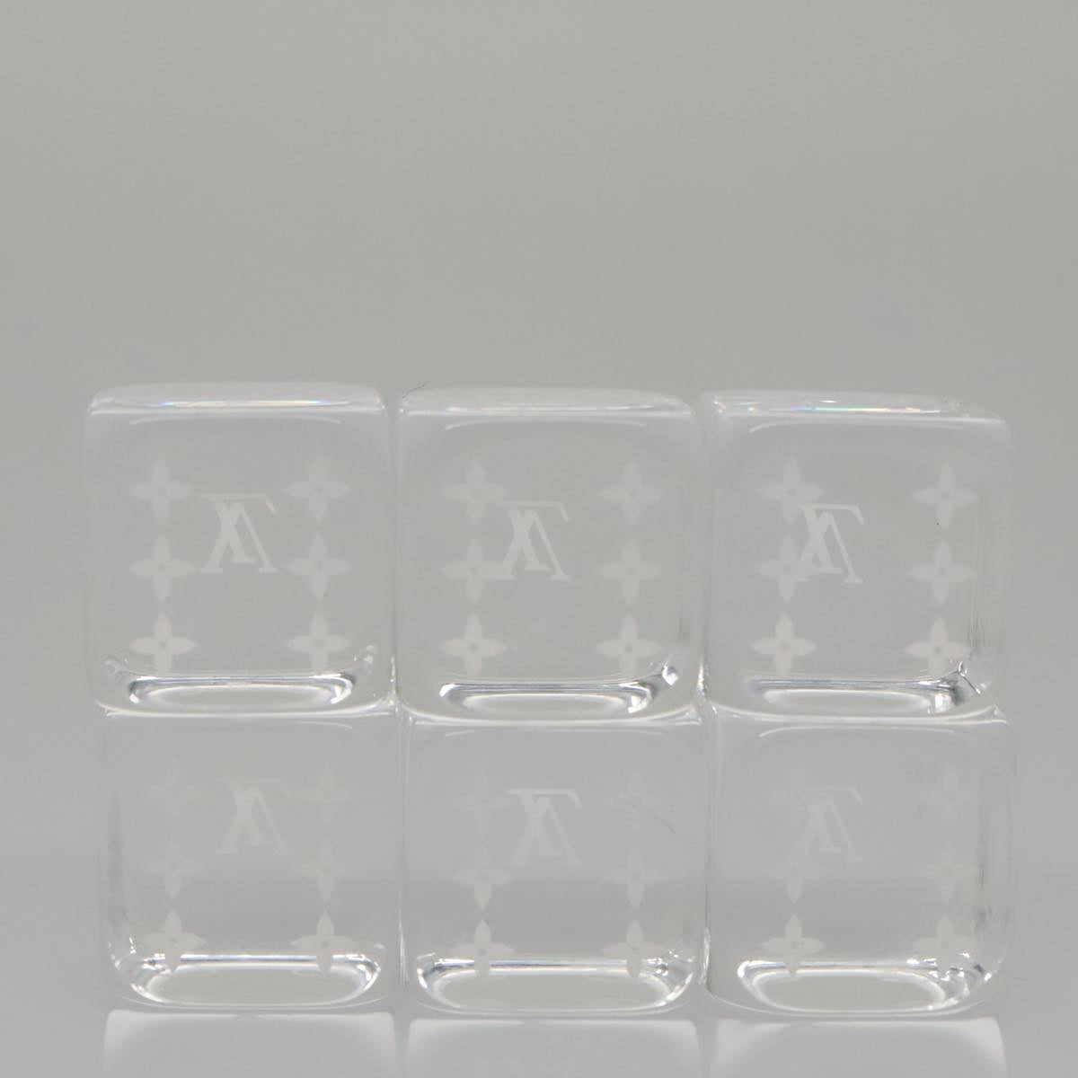 LOUIS VUITTON Dice Paper weight Clear LV 106287