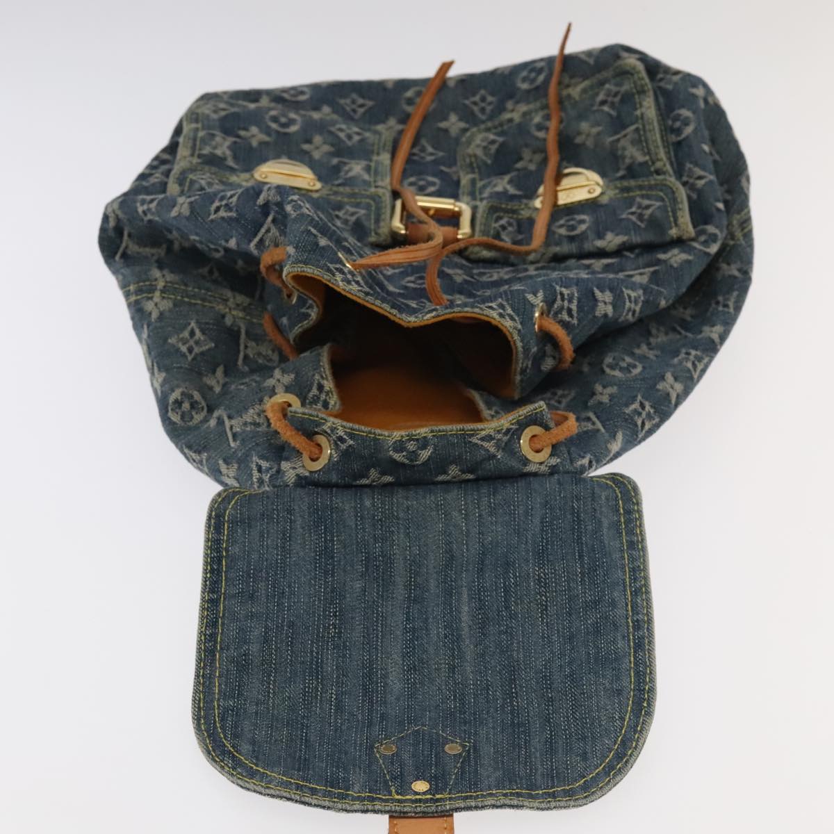 LOUIS VUITTON Monogram Denim Sac A DosGM Backpack Blue M95056 LV 106296A