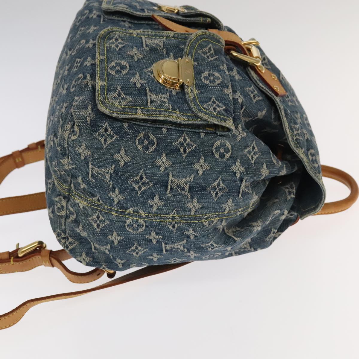 LOUIS VUITTON Monogram Denim Sac A DosGM Backpack Blue M95056 LV 106296A