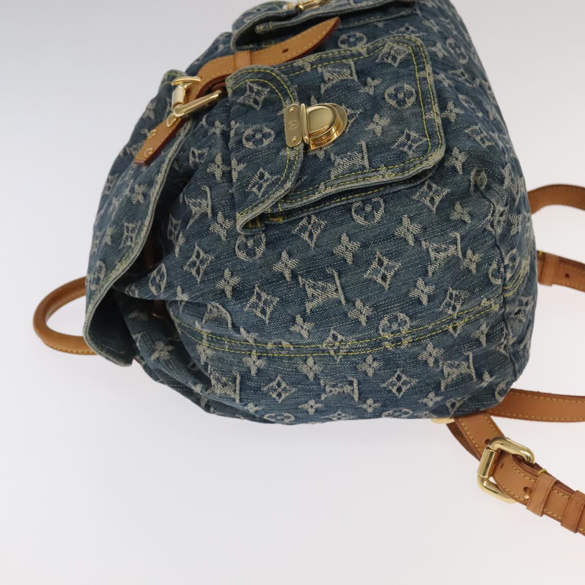 LOUIS VUITTON Monogram Denim Sac A DosGM Backpack Blue M95056 LV 106296A