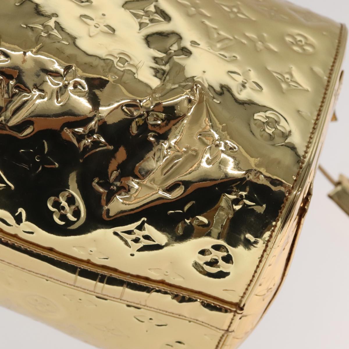 LOUIS VUITTON Monogram Miroir Speedy 35 Hand Bag Gold M95785 LV 106299S