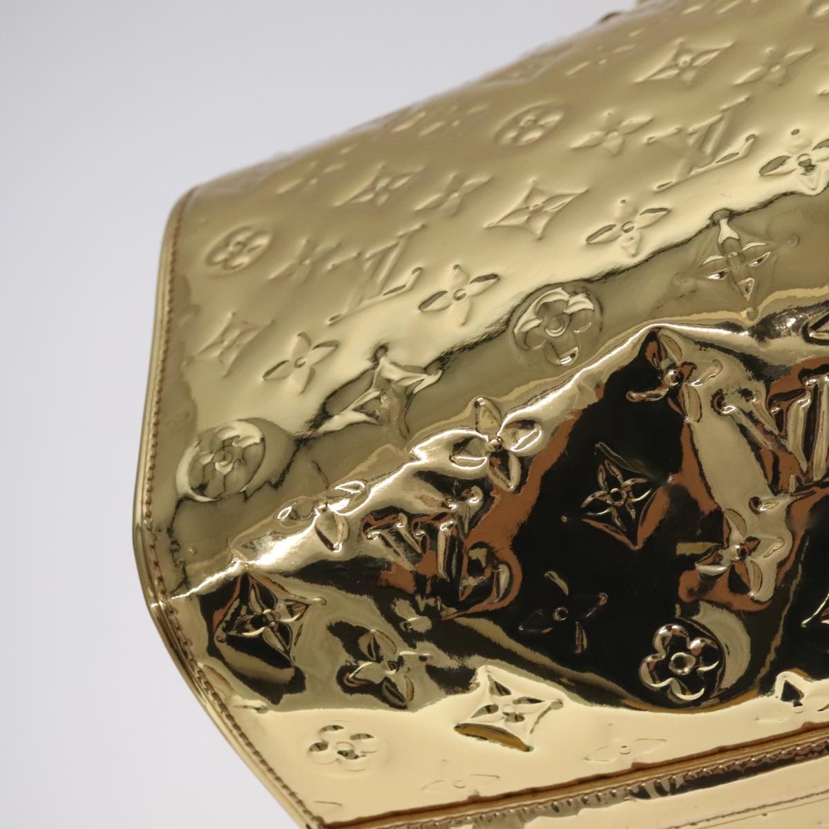 LOUIS VUITTON Monogram Miroir Speedy 35 Hand Bag Gold M95785 LV 106299S