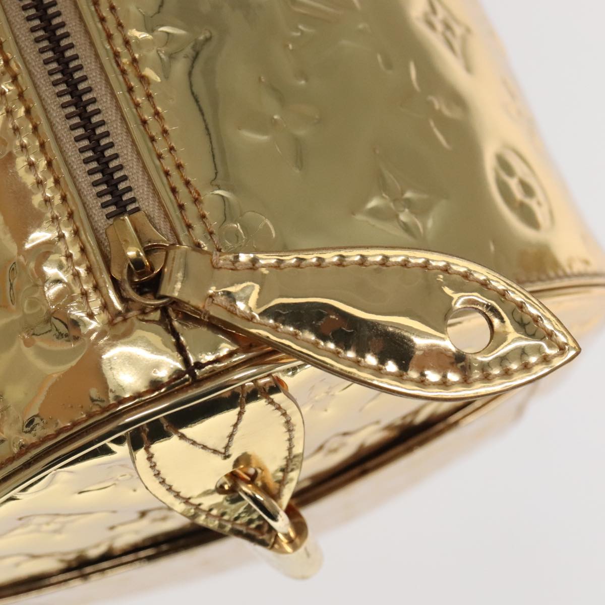 LOUIS VUITTON Monogram Miroir Speedy 35 Hand Bag Gold M95785 LV 106299S