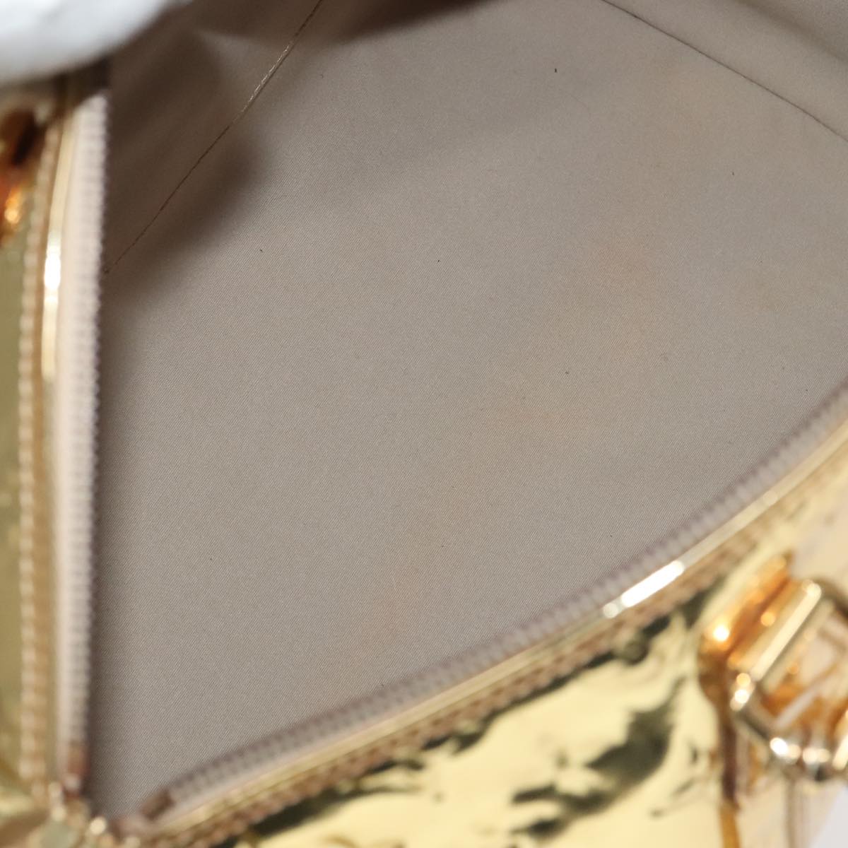LOUIS VUITTON Monogram Miroir Speedy 35 Hand Bag Gold M95785 LV 106299S