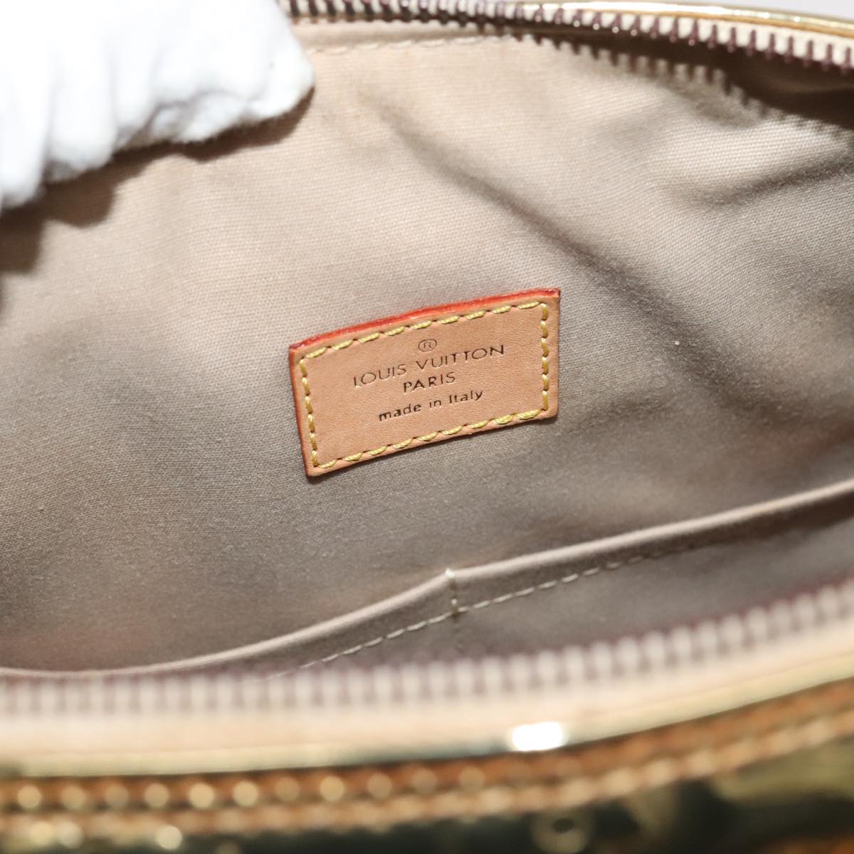 LOUIS VUITTON Monogram Miroir Speedy 35 Hand Bag Gold M95785 LV 106299S